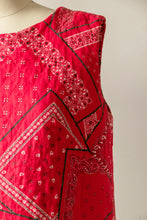 Load image into Gallery viewer, 1960s Quilted Dress Bandana Cotton Loungewear Shift S