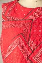 Load image into Gallery viewer, 1960s Quilted Dress Bandana Cotton Loungewear Shift S