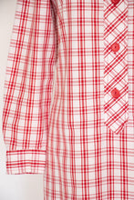Load image into Gallery viewer, 1960s Shirt Dress Plaid Cotton Shift S