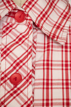 Load image into Gallery viewer, 1960s Shirt Dress Plaid Cotton Shift S