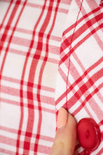 Load image into Gallery viewer, 1960s Shirt Dress Plaid Cotton Shift S