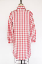 Load image into Gallery viewer, 1960s Shirt Dress Plaid Cotton Shift S