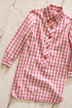 Load image into Gallery viewer, 1960s Shirt Dress Plaid Cotton Shift S