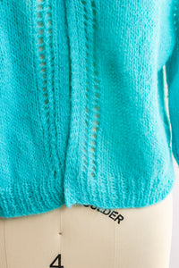 1960s Sweater Mohair Wool Knit Cardigan M / L