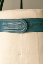 Load image into Gallery viewer, 1980s Blue Green Leather Wide Waist Cinch M
