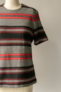 1960s Knit Top Striped Wool J. Tiktiner M