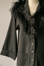 Load image into Gallery viewer, 1960s Shirt Dress Feather Collar M
