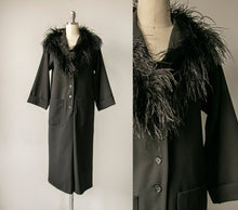Load image into Gallery viewer, 1960s Shirt Dress Feather Collar M