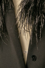 Load image into Gallery viewer, 1960s Shirt Dress Feather Collar M