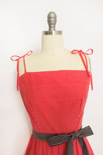 Load image into Gallery viewer, 1970s Dress Red Polka Dot Ruffle Full Skirt M