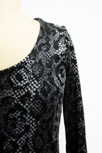 Load image into Gallery viewer, Vintage Betsey Johnson Dress 1990s VELVET Snake Printed Small S