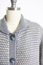 Load image into Gallery viewer, 1960s Sweater Long Wool Knit Gray Cardigan