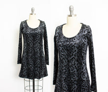 Load image into Gallery viewer, Vintage Betsey Johnson Dress 1990s VELVET Snake Printed Small S