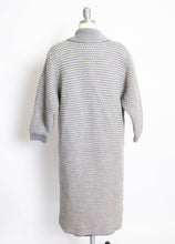 Load image into Gallery viewer, 1960s Sweater Long Wool Knit Gray Cardigan