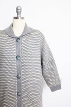Load image into Gallery viewer, 1960s Sweater Long Wool Knit Gray Cardigan