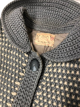 Load image into Gallery viewer, 1960s Sweater Long Wool Knit Gray Cardigan