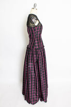 Load image into Gallery viewer, 1940s Dress Black Pink Taffeta Illusion Gown 40s Small