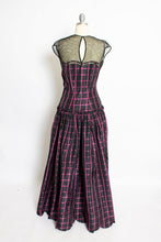 Load image into Gallery viewer, 1940s Dress Black Pink Taffeta Illusion Gown 40s Small