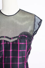Load image into Gallery viewer, 1940s Dress Black Pink Taffeta Illusion Gown 40s Small