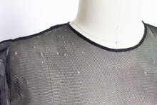 Load image into Gallery viewer, 1940s Dress Black Pink Taffeta Illusion Gown 40s Small