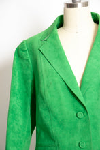 Load image into Gallery viewer, Vintage 1970s Suit Green Ultra Suede Skirt Jacket Set 70s Medium