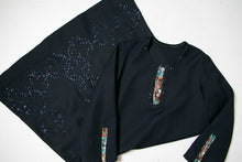 Load image into Gallery viewer, 1920s Day Dress Wool Navy BEADED Flapper Deco M