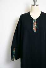Load image into Gallery viewer, 1920s Day Dress Wool Navy BEADED Flapper Deco M