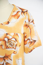 Load image into Gallery viewer, 1970s T-shirt Maxi Dress Floral Sheer Knit Jersey Small Finnish
