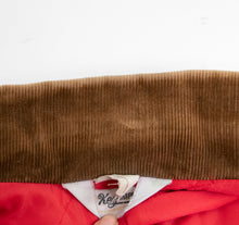 Load image into Gallery viewer, 1980s Denim Jacket Quilted Red Jean Coat Corduroy Large