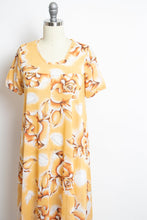 Load image into Gallery viewer, 1970s T-shirt Maxi Dress Floral Sheer Knit Jersey Small Finnish