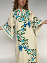 Load image into Gallery viewer, 1970s Maxi Gown Embroidered Cotton Mexican Dress M