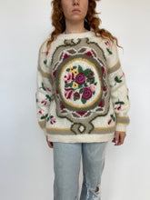 Load image into Gallery viewer, 1980s Sweater Floral Wool Mohair Chunky Oversized L
