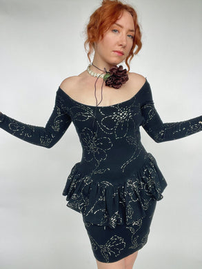 1980s Betsey Johnson Punk Label Backless Dress S