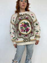 Load image into Gallery viewer, 1980s Sweater Floral Wool Mohair Chunky Oversized L