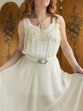 Load image into Gallery viewer, 1930s Dress Deco Sheer Lace Sequin Gown M/L
