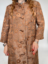 Load image into Gallery viewer, 1960s Brocade Coat Copper Brown Evening M/L