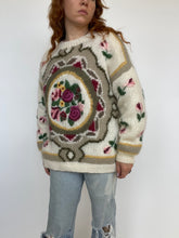 Load image into Gallery viewer, 1980s Sweater Floral Wool Mohair Chunky Oversized L