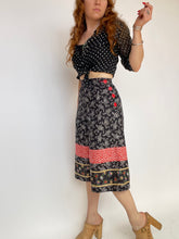 Load image into Gallery viewer, 1970s Culottes Cropped Pants Printed Cotton High Waist XS