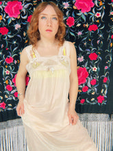 Load image into Gallery viewer, 1920s Silk Nightgown Slip Lace Sheer Lingerie Dress