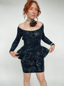 1980s Betsey Johnson Punk Label Backless Dress S
