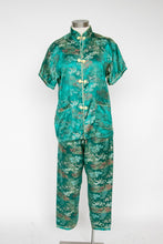 Load image into Gallery viewer, 1990s Lounge Set Pajamas Pants Ensemble Chinese Silk