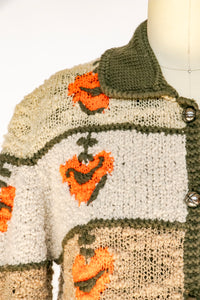 1960s Sweater Wool Knit Cardigan Italy M