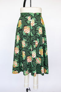 1950s Full Skirt Cotton Novelty Print M