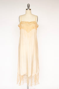 1920s Slip Dress Silk Lace Deco Lingerie S