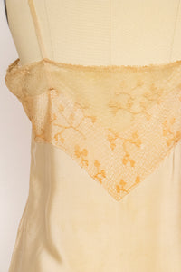 1920s Slip Dress Silk Lace Deco Lingerie S
