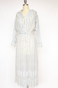 Antique Edwardian Dress Sheer Cotton 1910s S
