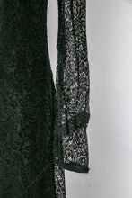 Load image into Gallery viewer, 1920s Dress Black Lace Beaded Illusion Deco S
