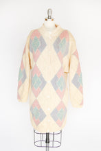 Load image into Gallery viewer, 1980s Sweater Wool Knit Long Argyle Cardigan M