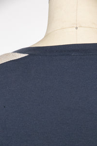 1980s Tee Blue Stripe Weave T-Shirt M