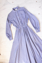 Load image into Gallery viewer, 1980s Dress Cotton Full Skirt Shirt Front M